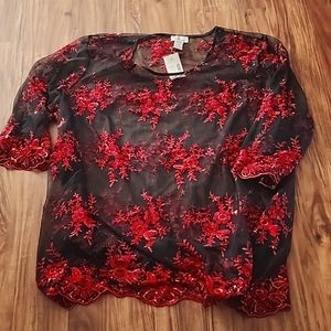 Sheer floral shirt